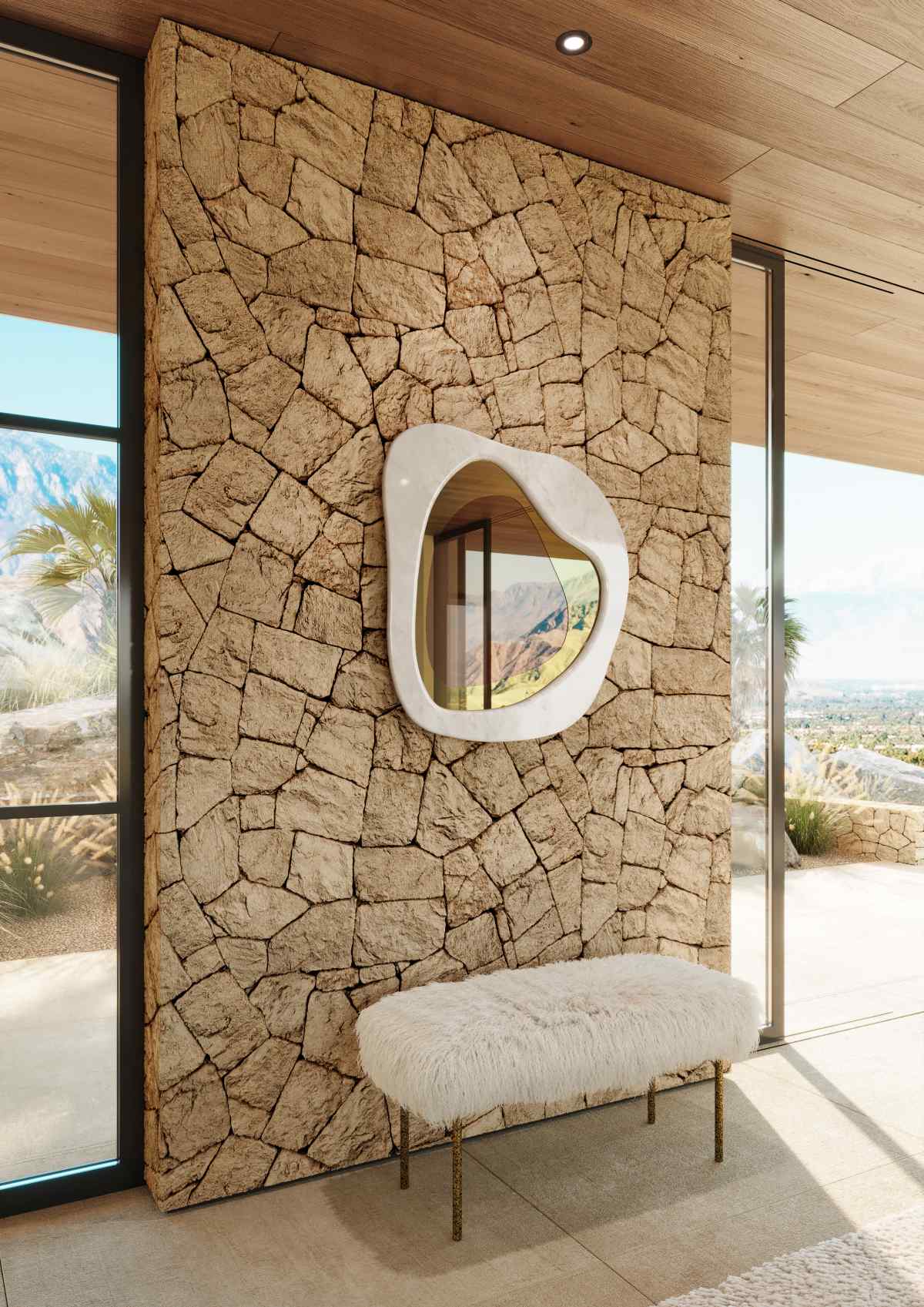 Fotografías de la casa conceptual en Coachella Valley, que muestra la arquitectura, interiores, mobiliario y accesorios de Joana Santos Barbosa.